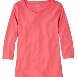 LL Bean Pima Cotton Tee, Three-Quarter-Sleeve